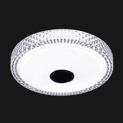 Contemporary Ceiling Light White Drum Acrylic Shade Stepless Dimming LED Light Ceiling Mount Flush