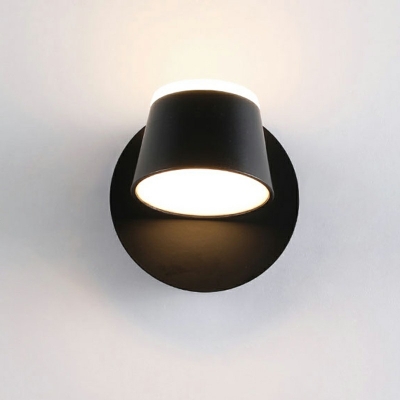Contemporary Minimalist Adjustable Rotation 1 Head Wall Sconce Light Round Wall Light Fixture for Bedroom