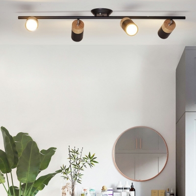 Contemporary Minimalist Long Track Spotlights Metal LED Flush Mount Ceiling Light for Cloakroom