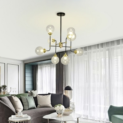 Contemporary Minimalist Style Sphere Glass Chandelier Light Living Room Pendant Light