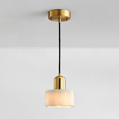 Cylinder Shape Hanging Lamp Nordic Style Stone Single Head Suspension Light for Hotel Hall Corridor