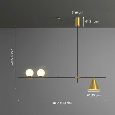 Glass Pendant Lights 3 Lights Geometry Design Linear For Kitchen Island