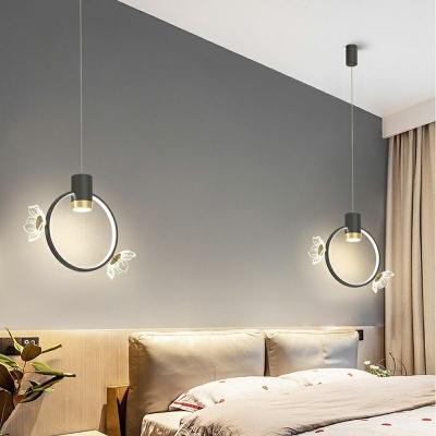 Gold Pendant Lighting Postmodern Ring in Warm Light Ceiling Light for Bedroom