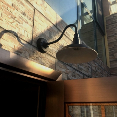 Industrial Style Barn Shade Wall Lamp Metal 1 Light Wall Light for Restaurant
