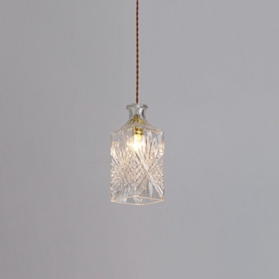 Industrial Style Bottle Shaped Pendant Light Glass 1 Light Hanging Lamp