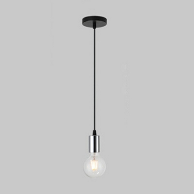 Industrial Style Pendant Light Metal 1 Light Hanging Lamp in Black for Clothing Store