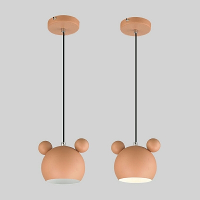 Macaroon Nordic Style 1 Light Pendant Light Solid Wood Cartoon Hanging Light for Children's Room