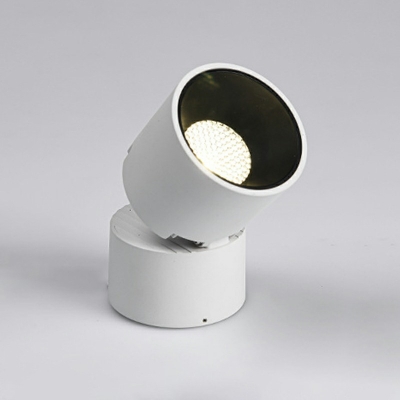 Modern Cylinder Lighting Fixture Metal Black-White Restaurant Semi Flush Mount Ceiling Light