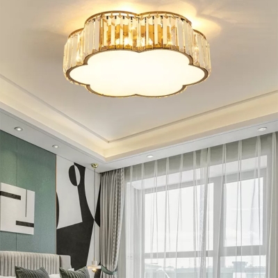 Modern Flower Flush Mounted Light Crystal LED Ceiling Light Bedroom LED Flush Mount Fixture