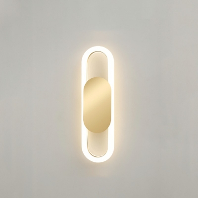 Modern Minimalism Style Oval Shape Silica Gel Alloy LED Wall Sconce for Bedroom