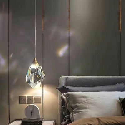 Modern Style Bottle Shaped Pedent Light Crystal 1 Light Hanging Lamp for Bedroom
