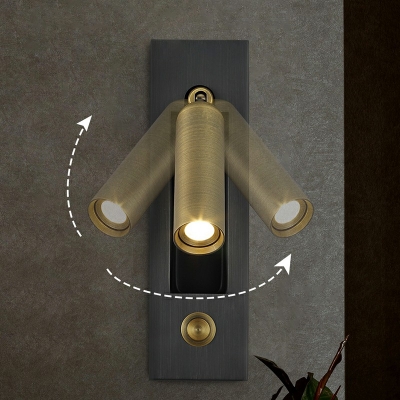 Modern Style LED Wall Light Cylindrical Bedside Wall Sconce Reading Lamp with Independent Switch