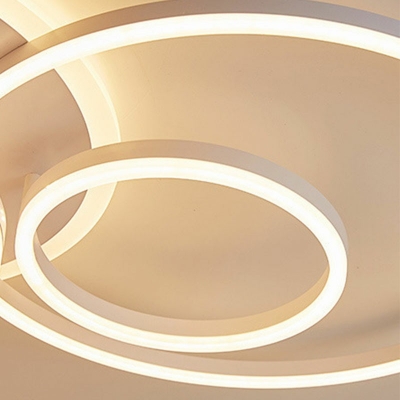 Modern Style Ring Flush Mount Light Acrylic 6 Light Ceiling Light for Living Room