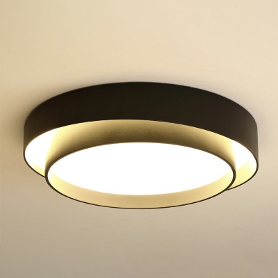 Modern Style Round Flush Mount Light Metal 1 Light Ceiling Light for Bedroom