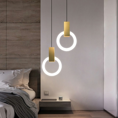 One-Light Twisting Pendant Light Fixture Contemporary Integrated LED Pendant Hanging Lamp