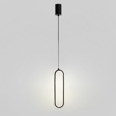 Oval Single Light Ceiling Pendant Light Minimalist Style Modern Hanging Lamp