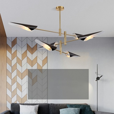 Postmodern Hanging Lights Metal 6 Head Chandelier for Living Room Bedroom
