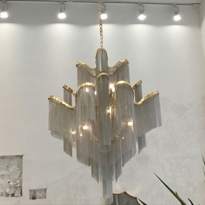 Postmodern Style Hanging Light Kit Crystal Chandelier for Hotel Lobby