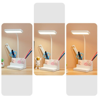 Single-Bulb Plastic LED Table Lamp Minimalist Style Table Light for Study Room Reading Room