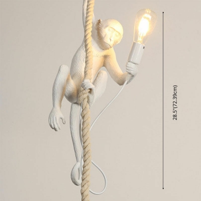 Single-Light Hanging Pendant Light Swag Lamp Natural Hemp Rope Pendant Light Fixture