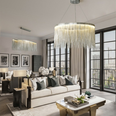 Tassel Shape Hanging Light Kit Chandelier for Living Room Bedroom Dining Room