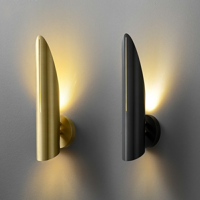 Tube Wall Sconce Light Mid-Century Metal Single Light Wall Mounted Lamp for Bedroom