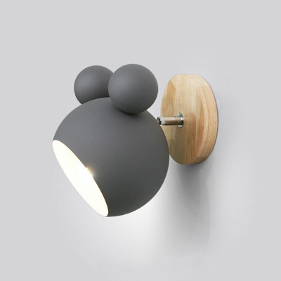 Wall Sconce Light Creative Modern Wood and Metal Shade Wall Light with Muti-Color for Courtyard