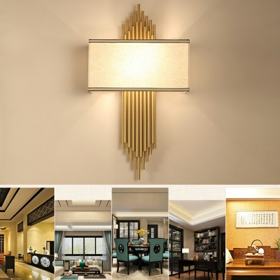 Wall Sconce Light Creative Post-Modern Fabric and Iron Shade Wall Light for Drawing Room
