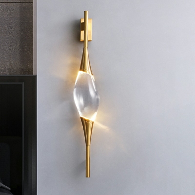 Wall Sconce Light Post-Modern Nordic Copper and Crystal Shade Wall Light for Corridor