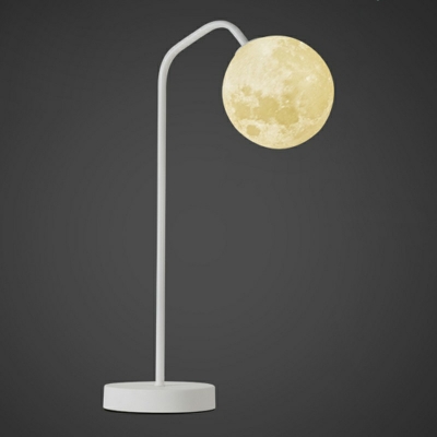 1 Light Bedroom Table Lighting Modernist Nightstand Lamp with Globe Saturn Glass Shade