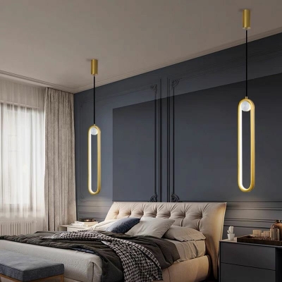 1-Light Hanging Lamp Kit Geometric Minimalist Style Ceiling Pendant Light