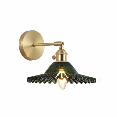 1-Light Wall Sconce Light Glass Industrial-Style Sconce Light Fixtures with Cone