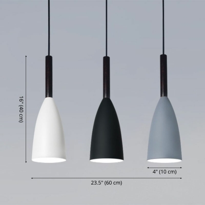 3-Light Funnel Pendant Ceiling Pendant Minimalist Trumpet Modern Hanging Lamp