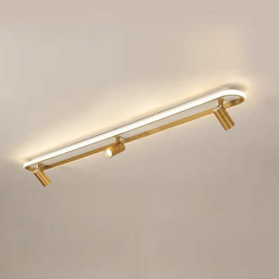 Adjustable Flush Mount Lamp 4 Lights Modern Metal Shade Ceiling Light for Living Room, 47