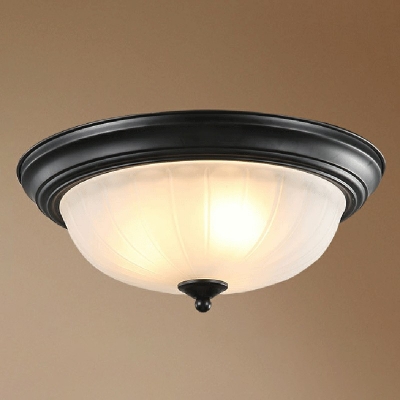 American Country Style Wrought Glass Circular Aisle Corridor Living Room LED Ceiling Light