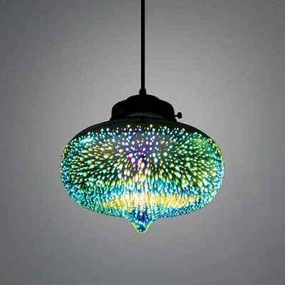 Blue Mini Pendant Minimalist Multicolored Glass 1 Head Art Deco Ceiling Pendant Lamp