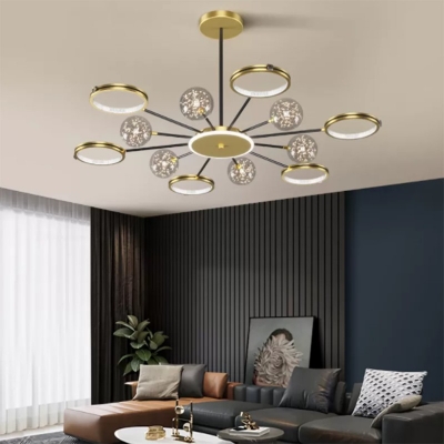 Branch Flushmount Lighting with Rings Shade 3 Colors Light Contemporary Ceiling Lamp