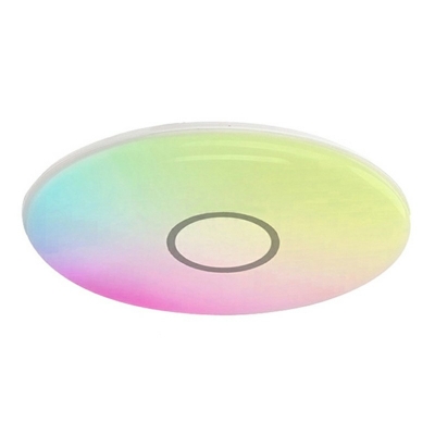 Contemporary Ceiling Light White Circle Acrylic Shade RGB LED Light Ceiling Mount Flush