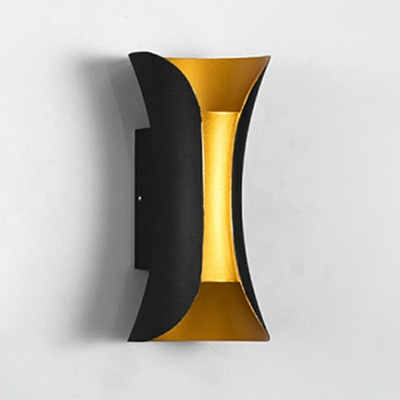 Curved Wall Sconce Light Mid-Century Metal Gold Black Wall Mounted Lamp for Bedroom