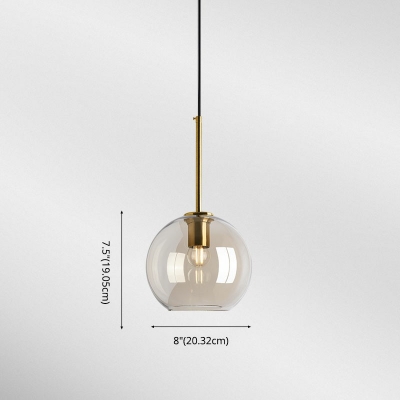Globe Glass LED Hanging Light Modern and Simple Clear Pendant Light for Dinning Room Living Room