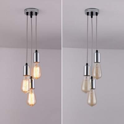 Industrial Multi Light Pendant Metal 3 Light Hanging Lamp