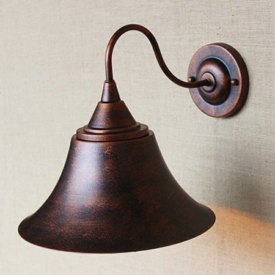 Industrial Style Bell Shaped Wall Lamp Metal 1 Light Wall Light