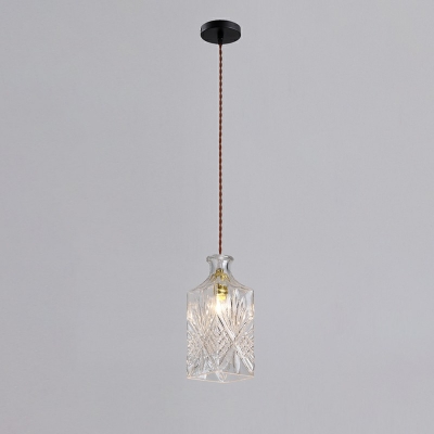 Industrial Style Bottle Shaped Pendant Light Glass 1 Light Hanging Lamp