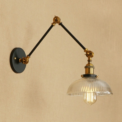 Industrial Style Dome Shade Wall Lamp Glass 1 Light Wall Light