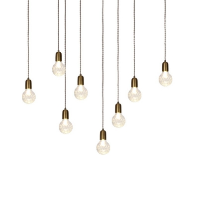 Industrial Style Pendant Light Metal 1 Light Hanging Lamp in Gold for Restaurant