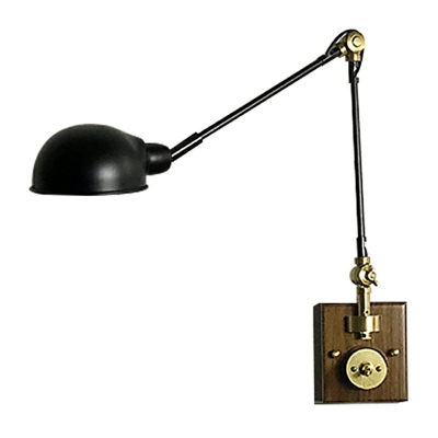 Industrial Swing Arm Wall Lamp Lighting Fixtures 1 Light Black Wrought Iron Sconces