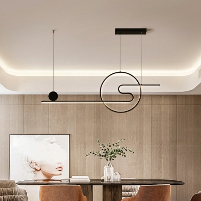 Linear Metal Simplicity LED Island Light Modern Dining Room 39.5