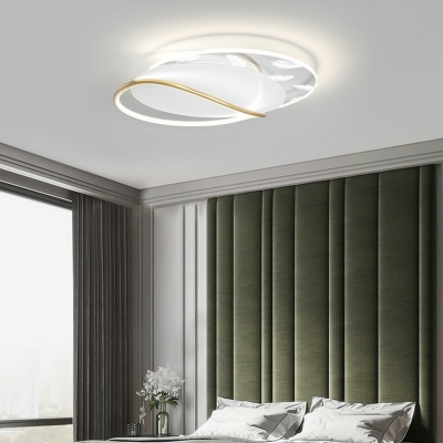 Minimalism Simplicity Style Acrylic LED Ceiling Light White Feather Flush Mount Light for Bedroom