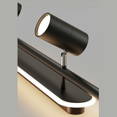 Modern Cylinder Semi Flush Mount Arcylic Rotatable Flush Light in Natural Light for Hallway