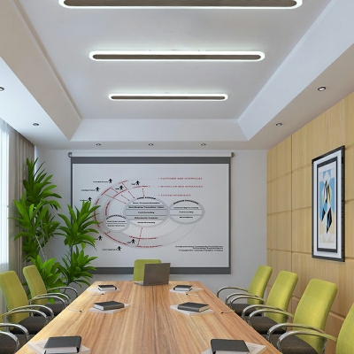 Modern Minimalist Metal Acrylic Led Ceiling Light Office Style Decorated in Office and Home